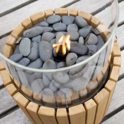 Pacific Drop Ship Timber Fire Lantern - Cylinder