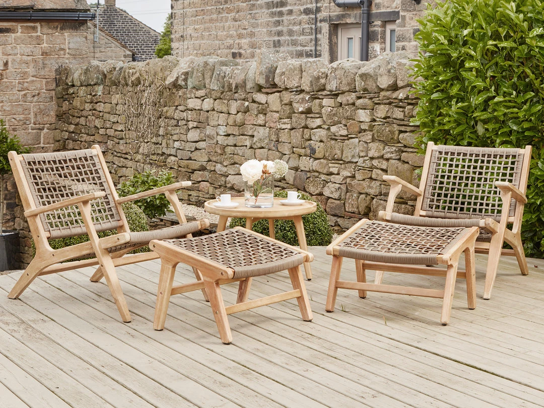 Pacific Drop Ship Garden Seating Siesta Lounge Chair & Hocker Set