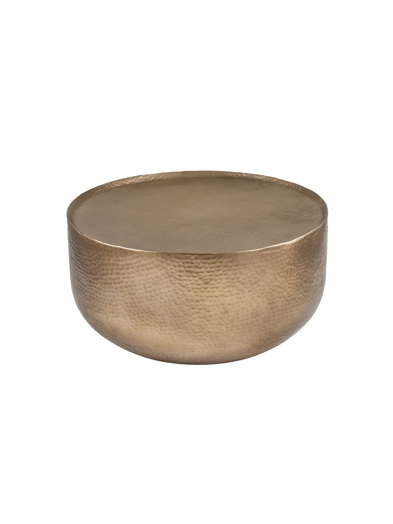 Pacific Drop Ship Coffee & Side Tables Mangli Hammered Metal Antique Brass Colour Table Small
