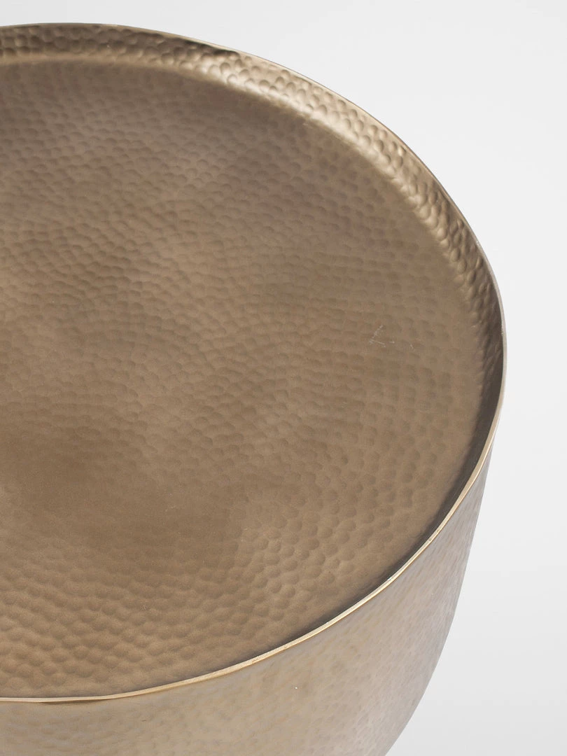 Pacific Drop Ship Coffee & Side Tables Mangli Hammered Metal Antique Brass Colour Table Small