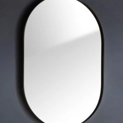 Gallery Direct Drop Ship Hoxton Elipse Mirror - Black