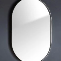 Gallery Direct Drop Ship Mirrors Hoxton Elipse Mirror - Silver