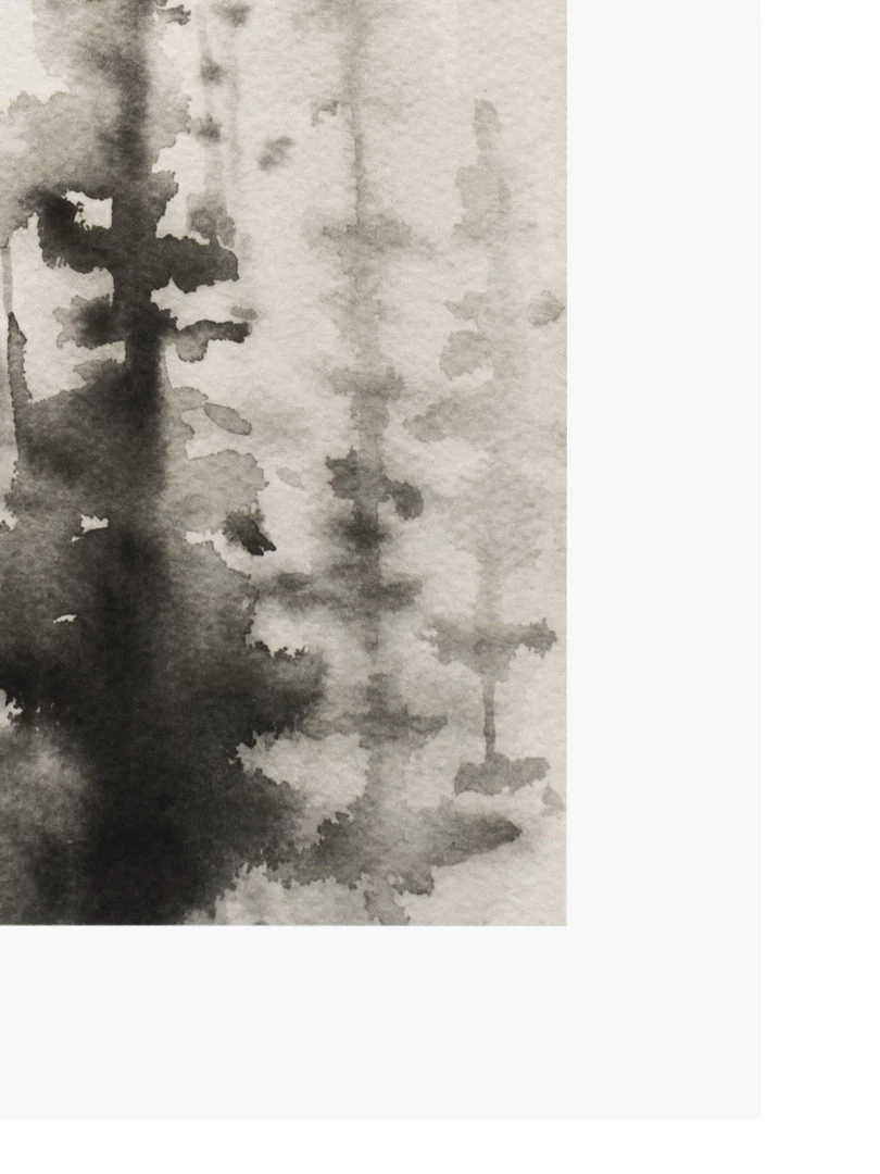 Zig Zag Art Prints Ink Pine Woods Art Print