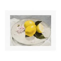 Zig Zag Art Prints Lemons On A Plate Art Print