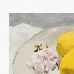 Zig Zag Art Prints Lemons On A Plate Art Print