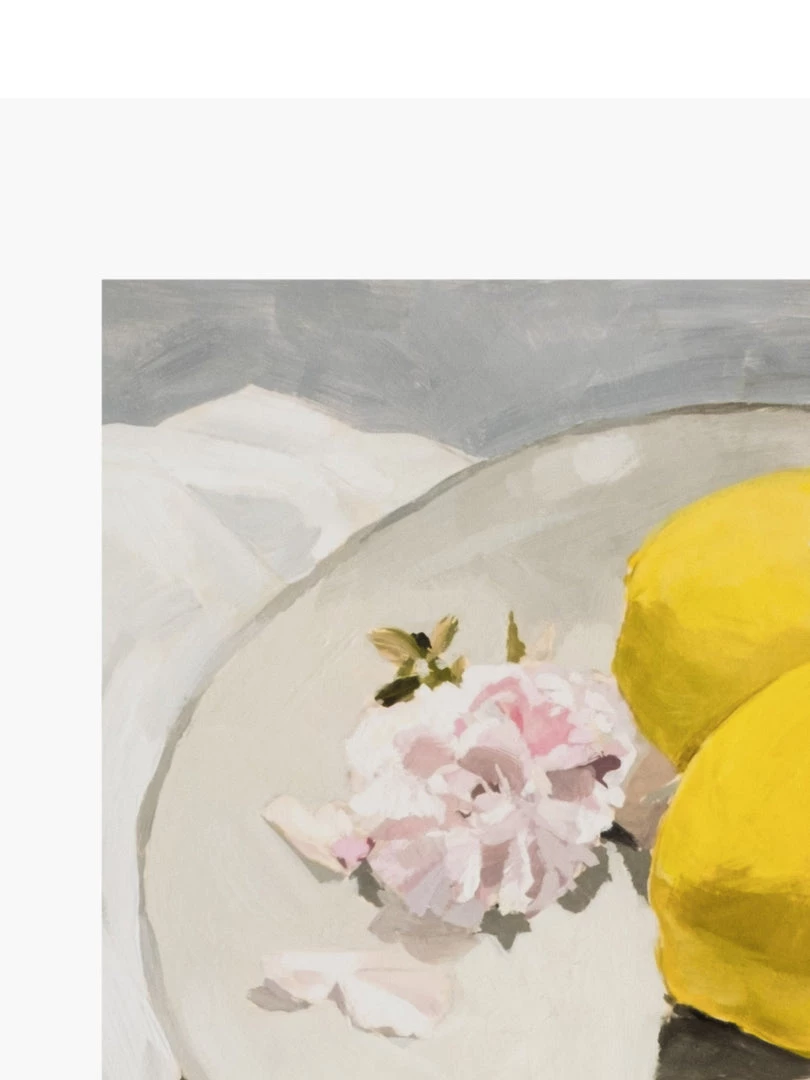 Zig Zag Art Prints Lemons On A Plate Art Print