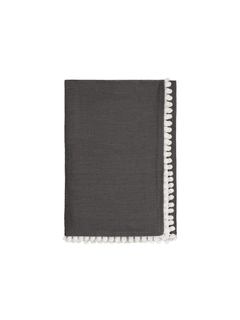 Magic Linen Sale Charcoal Grey Linen Bobble Napkins