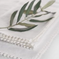 Magic Linen Sale White Linen Bobble Napkins