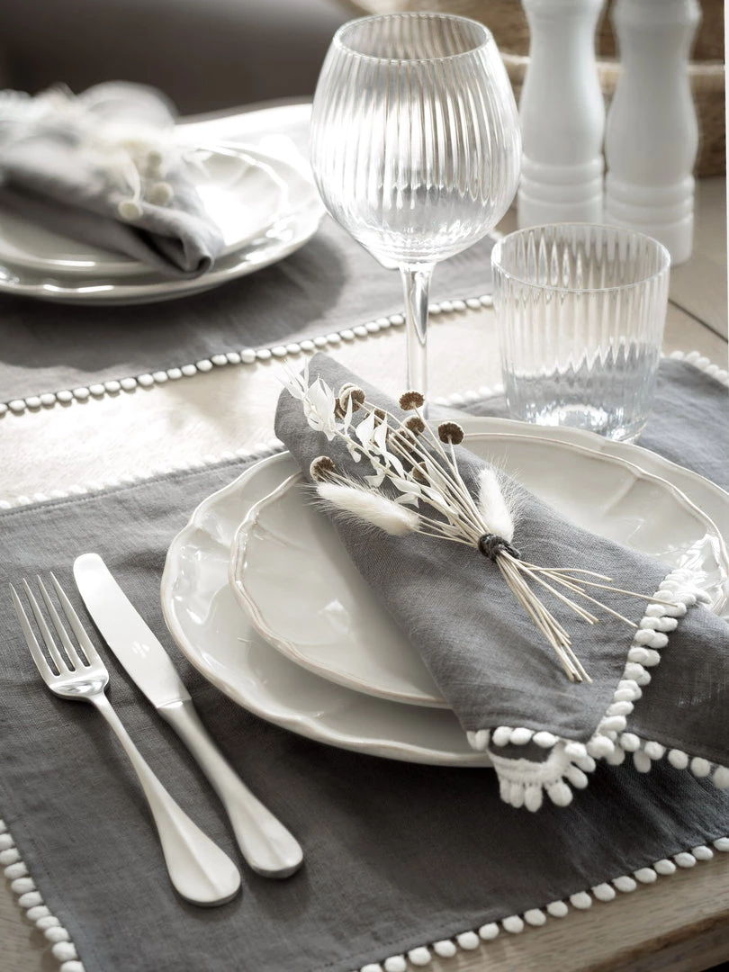 Magic Linen Sale Charcoal Grey Linen Bobble Napkins