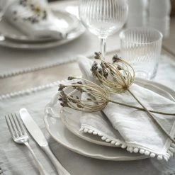 Magic Linen Sale Dove Grey Linen Bobble Placemats