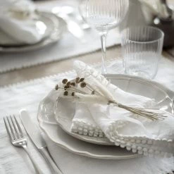 Magic Linen White Linen Bobble Placemats