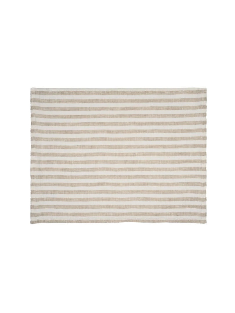 Magic Linen Sale Natural Stripe Linen Placemats