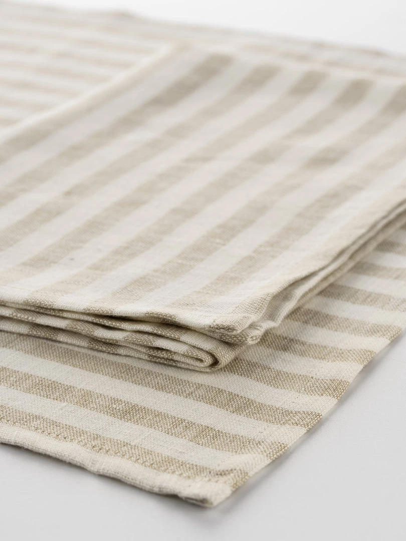 Magic Linen Sale Natural Stripe Linen Placemats