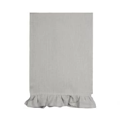Magic Linen Ruffle Linen Tea Towel Dove Grey Kitchen
