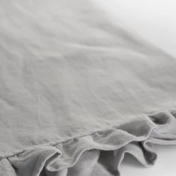 Magic Linen Ruffle Linen Tea Towel Dove Grey Kitchen