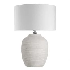 Quaint & Quality Lisbon White Table Lamp Cylinder Shade New
