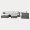 Gallery Direct Drop Ship Garden Seating Luca Garden Chaise Sofa And Chair Set - Grey