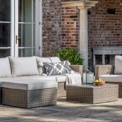 Gallery Direct Drop Ship Garden Seating Luca Garden Chaise Sofa And Chair Set - Natural