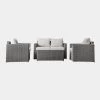 Gallery Direct Drop Ship Luca Garden Square Sofa Set - Grey Garden Seating