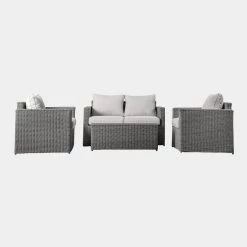 Gallery Direct Drop Ship Luca Garden Square Sofa Set - Grey Garden Seating