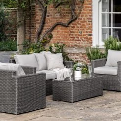 Gallery Direct Drop Ship Luca Garden Square Sofa Set - Grey Garden Seating