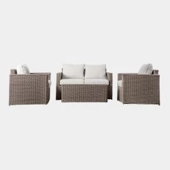 Gallery Direct Drop Ship Luca Square Garden Sofa Set - Natural