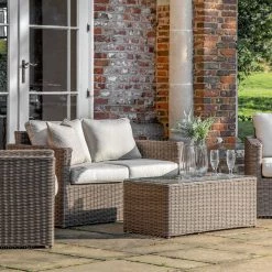 Gallery Direct Drop Ship Luca Square Garden Sofa Set - Natural
