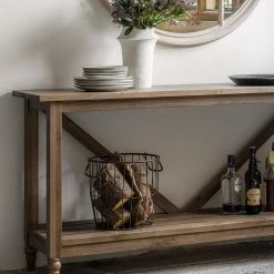 Gallery Direct Drop Ship Manor Trestle Console Table