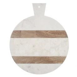 Be Home Marble & Wood Stripe Round Board