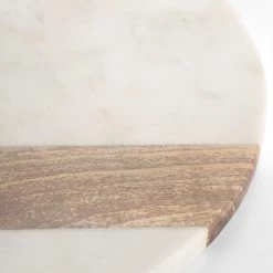 Be Home Marble & Wood Stripe Round Board