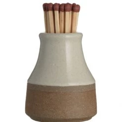 Morgan & Wright Stoneware Match Holder & Striker Candles & Holders