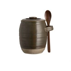 Bloomingville Moss Jar With Lid And Spoon Kitchen