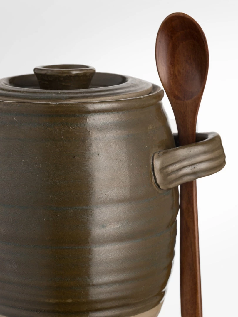 Bloomingville Moss Jar With Lid And Spoon Kitchen