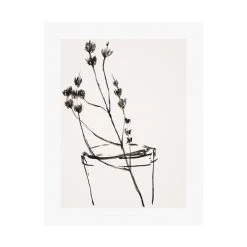 Zig Zag Art Naive Flower Sketch Art Print