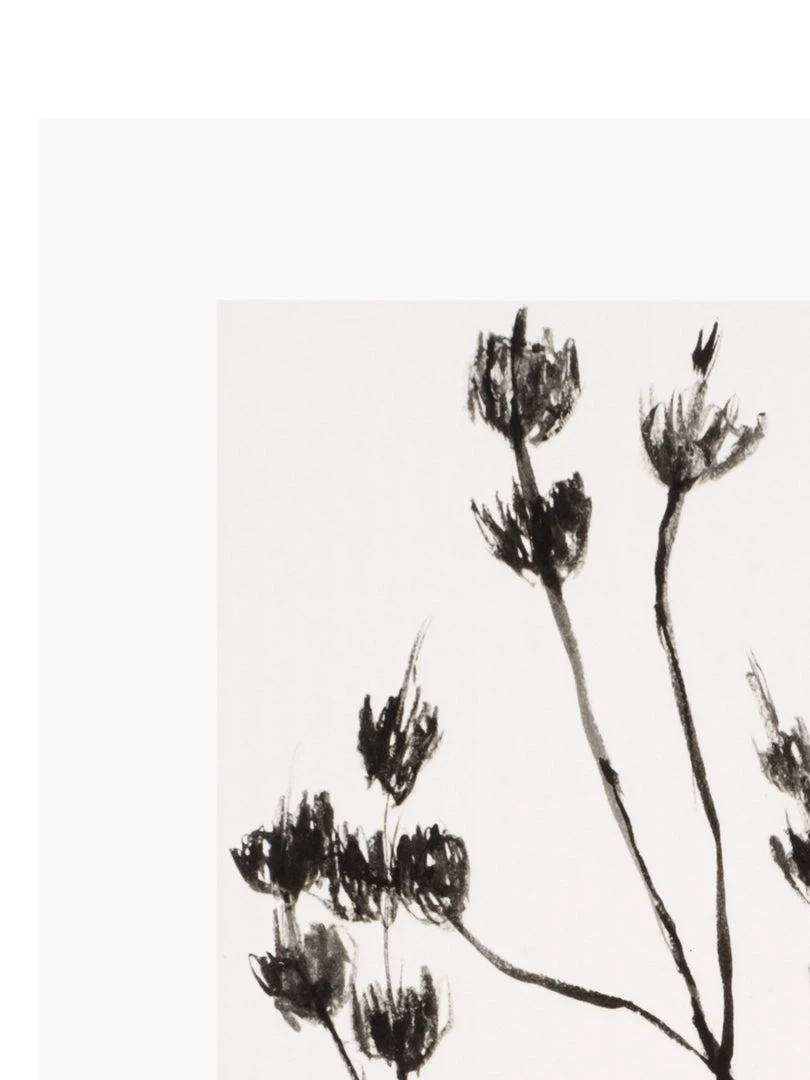 Zig Zag Art Naive Flower Sketch Art Print