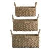Pacific Drop Ship Natural Seagrass Oblong Baskets Set Of 3 Storage