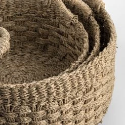 Pacific Drop Ship Natural Seagrass Round Baskets Set Of 3 Storage