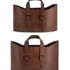 Pacific Drop Ship Vintage Brown Leather Handled Storage