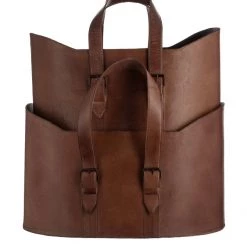 Pacific Drop Ship Vintage Brown Leather Handled Storage