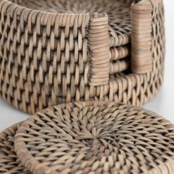 Roudham Trading Kitchen Rattan Coaster Set