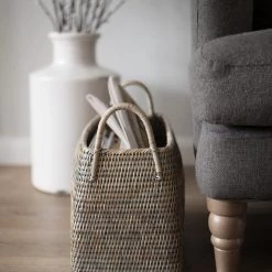 Roudham Trading Grey Rattan Magazine Holder