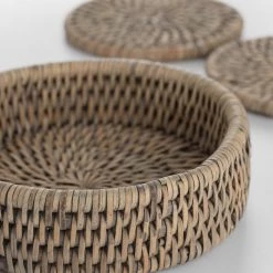 Roudham Trading Kitchen Rattan Wine Bottle Coaster