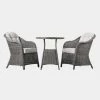 Gallery Direct Drop Ship Garden Seating Rennes 2 Seater Garden Bistro Set - Grey