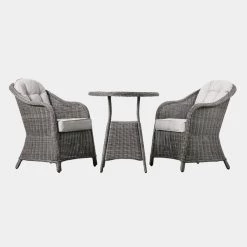 Gallery Direct Drop Ship Garden Seating Rennes 2 Seater Garden Bistro Set - Grey