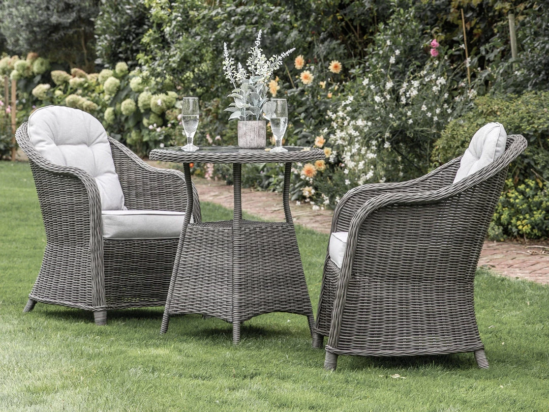 Gallery Direct Drop Ship Garden Seating Rennes 2 Seater Garden Bistro Set - Grey