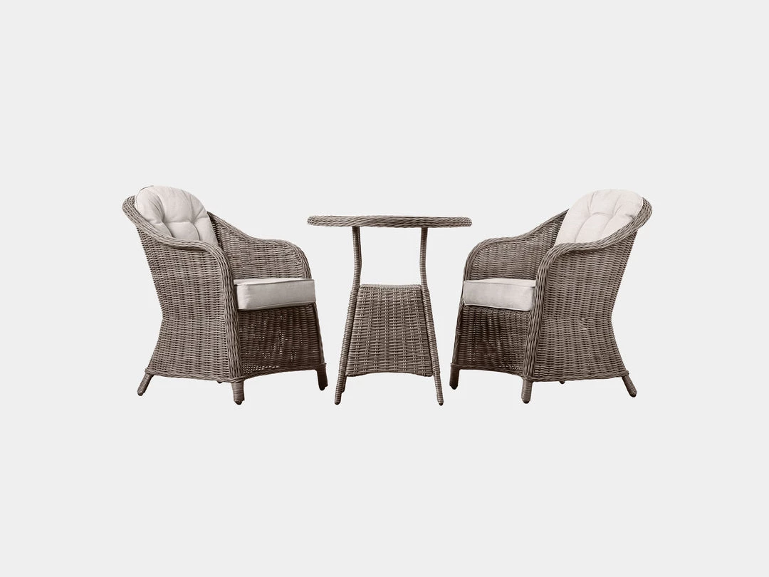 Gallery Direct Drop Ship Rennes 2 Seater Garden Bistro Set - Natural Garden Seating