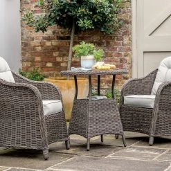 Gallery Direct Drop Ship Rennes 2 Seater Garden Bistro Set - Natural Garden Seating
