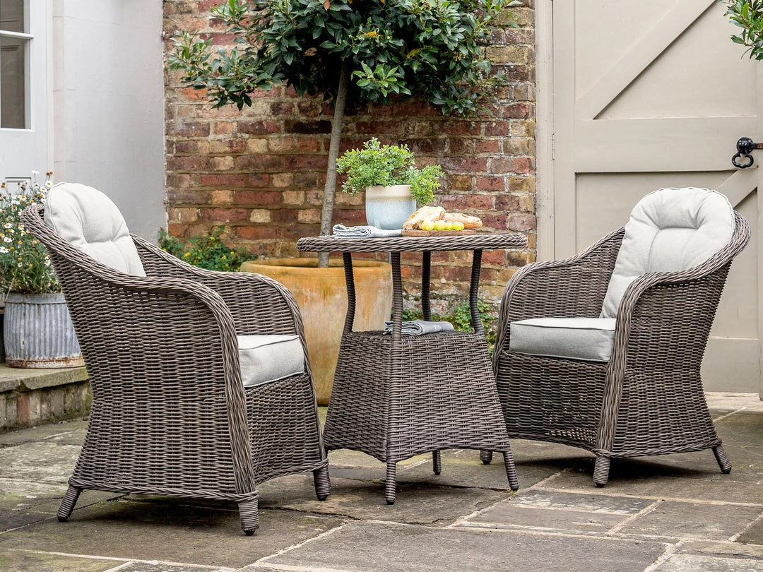 Gallery Direct Drop Ship Rennes 2 Seater Garden Bistro Set - Natural Garden Seating