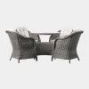 Gallery Direct Drop Ship Rennes 4 Seater Round Garden Dining Set - Grey Garden Seating