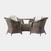 Gallery Direct Drop Ship Garden Seating Rennes 4 Seater Round Garden Set - Natural